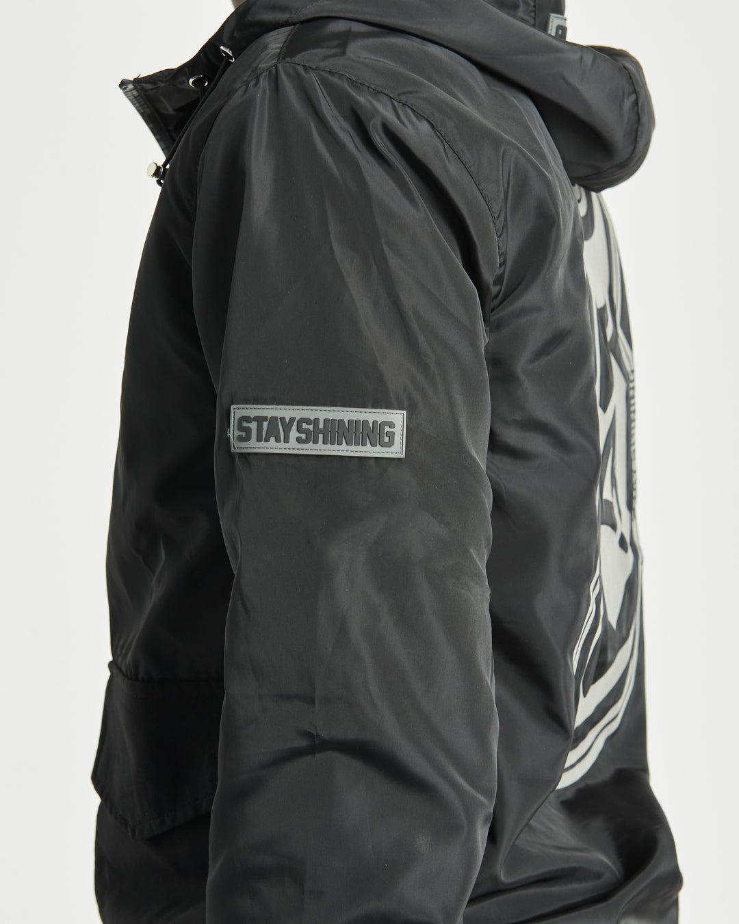 Obsidian black windbreaker