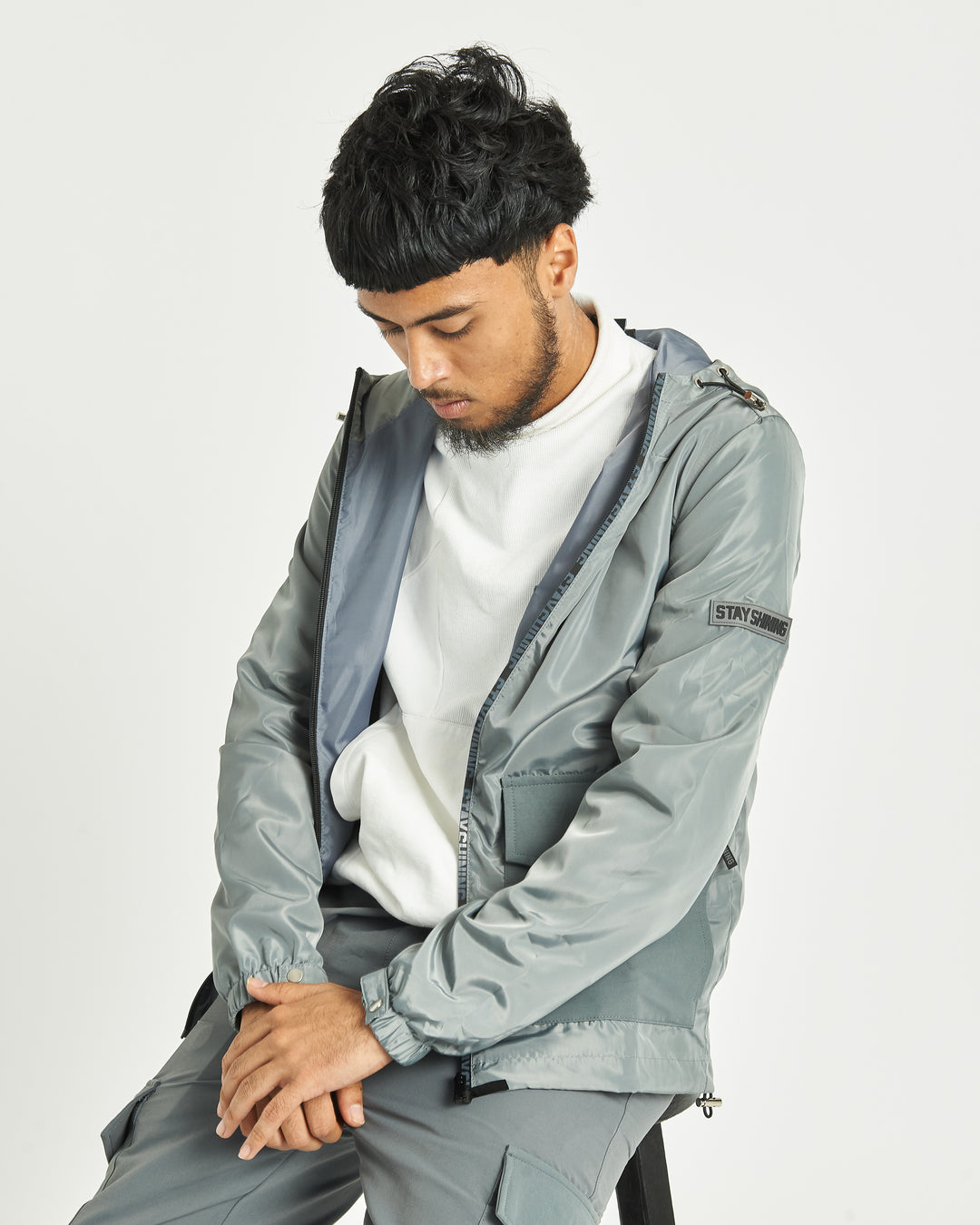 fossil Grey Windbreaker