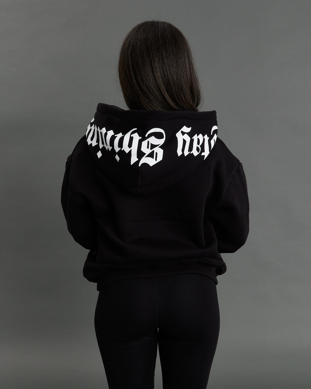 STAYSHINING BLACK EMB HOODIE